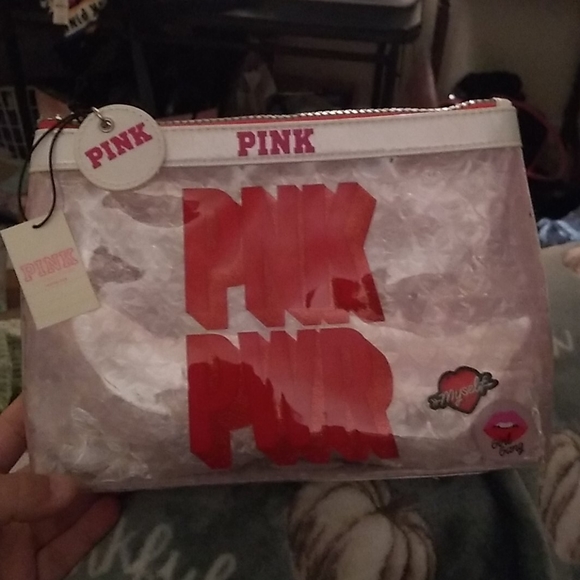 VS Pink PNK PWR cosmetic bag NWT - Picture 2 of 5